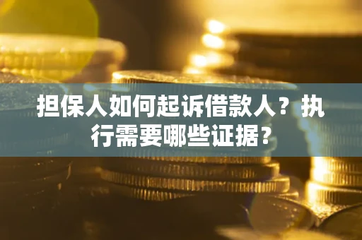北京担保人如何起诉借款人？执行需要哪些证据？