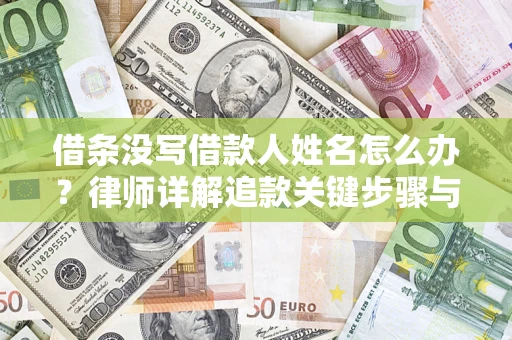 北京借条没写借款人姓名怎么办？律师详解追款关键步骤与证据链构建