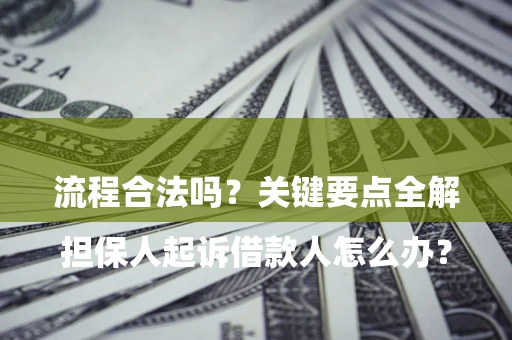 北京

担保人起诉借款人怎么办？流程合法吗？关键要点全解析